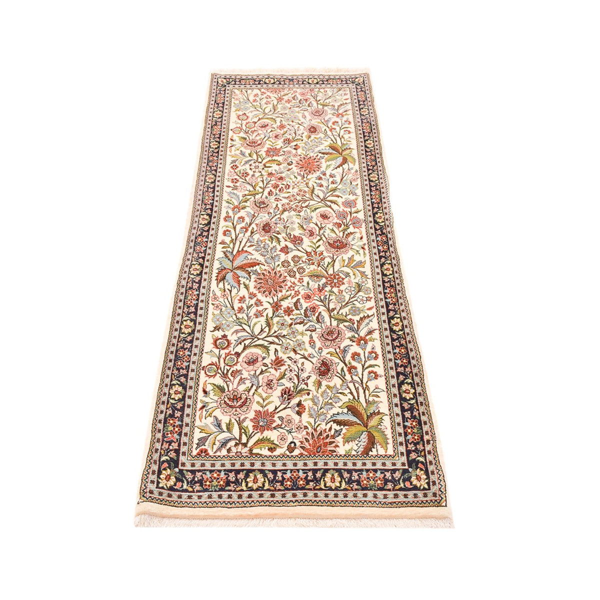 Tapis de couloir Tapis persan - Ghom - Royal - 203 x 63 cm - beige clair