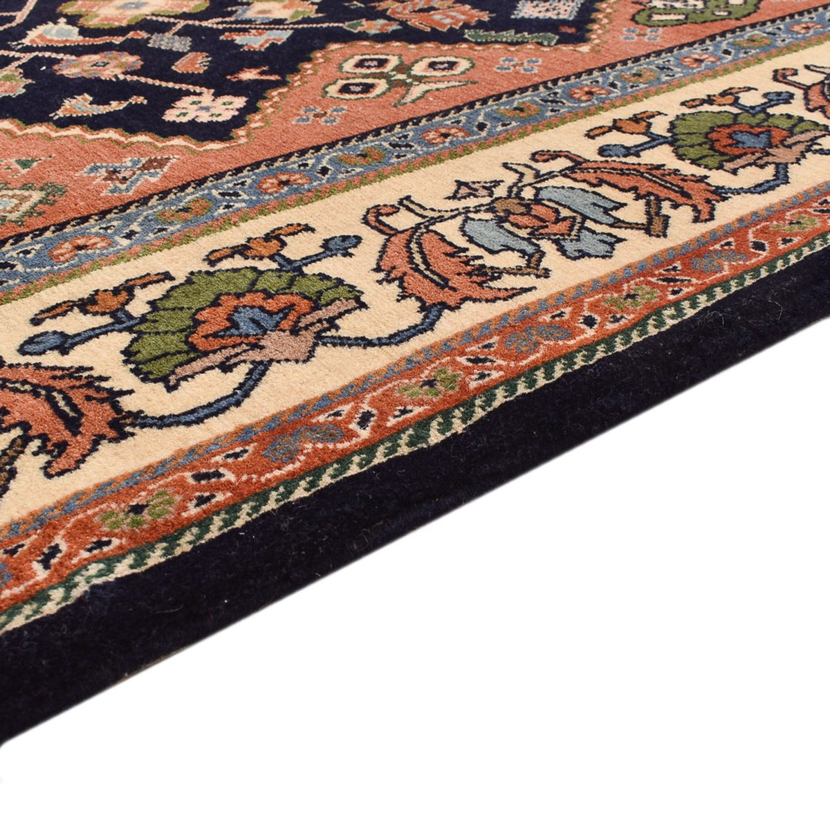Tapis Gabbeh - Persan Kashkuli - 233 x 169 cm - bleu foncé