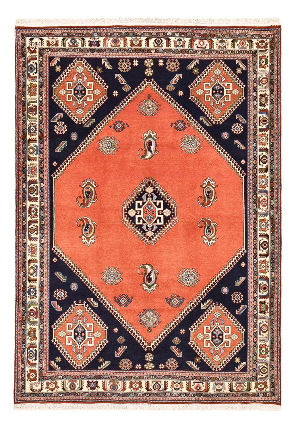Tapis Gabbeh - Persan Kashkuli - 245 x 168 cm - rouge clair