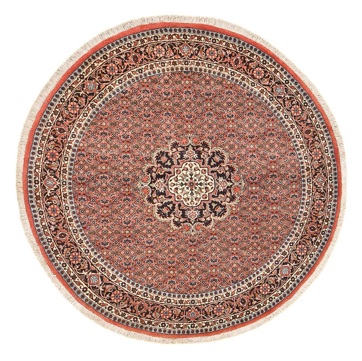 Tapis persan - Bidjar ronde  - 150 x 150 cm - rouge clair