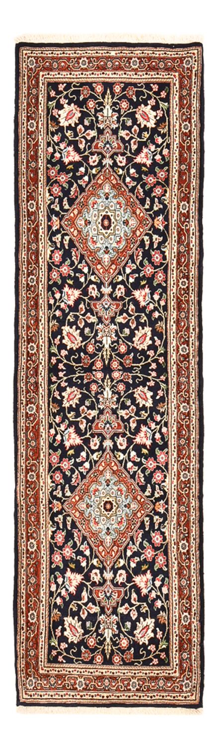Tapis de couloir Tapis persan - Ghom - Royal - 202 x 60 cm - bleu foncé