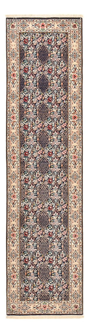 Tapis de couloir Tapis persan - Ghom - Royal - 300 x 80 cm - bleu foncé