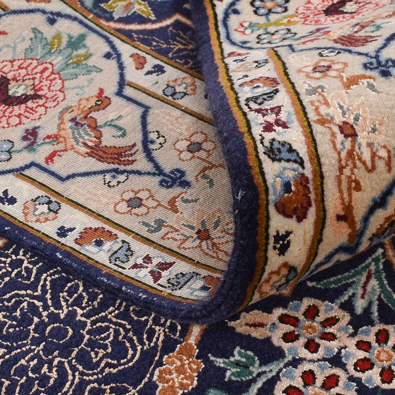 Tapis de couloir Tapis persan - Ghom - Royal - 300 x 80 cm - bleu foncé