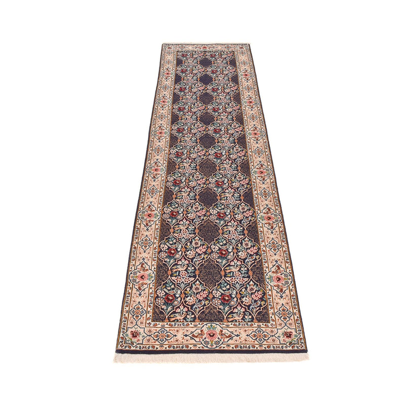 Tapis de couloir Tapis persan - Ghom - Royal - 300 x 80 cm - bleu foncé