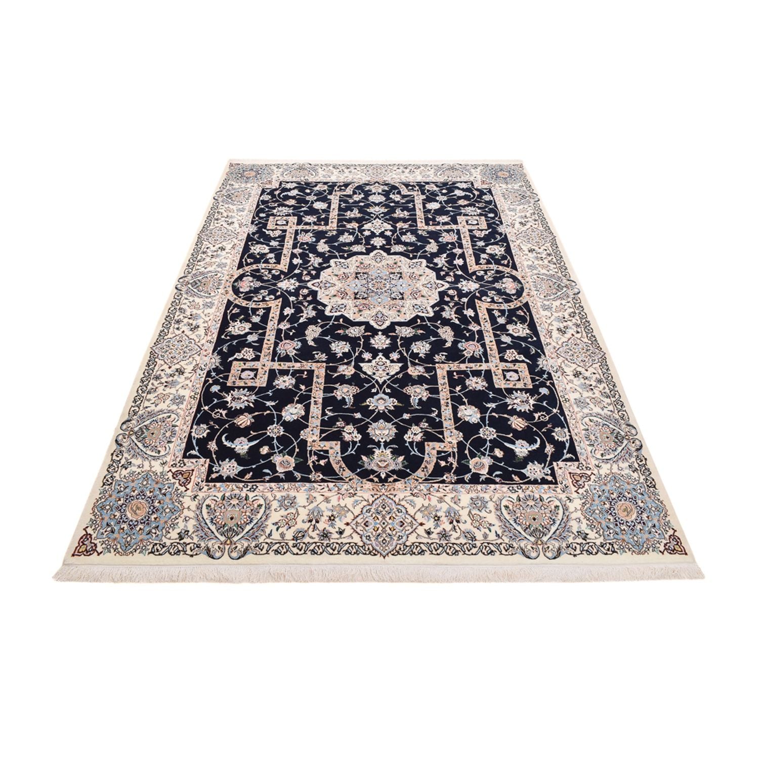 Tapis persan - Nain - Premium - 308 x 207 cm - bleu foncé