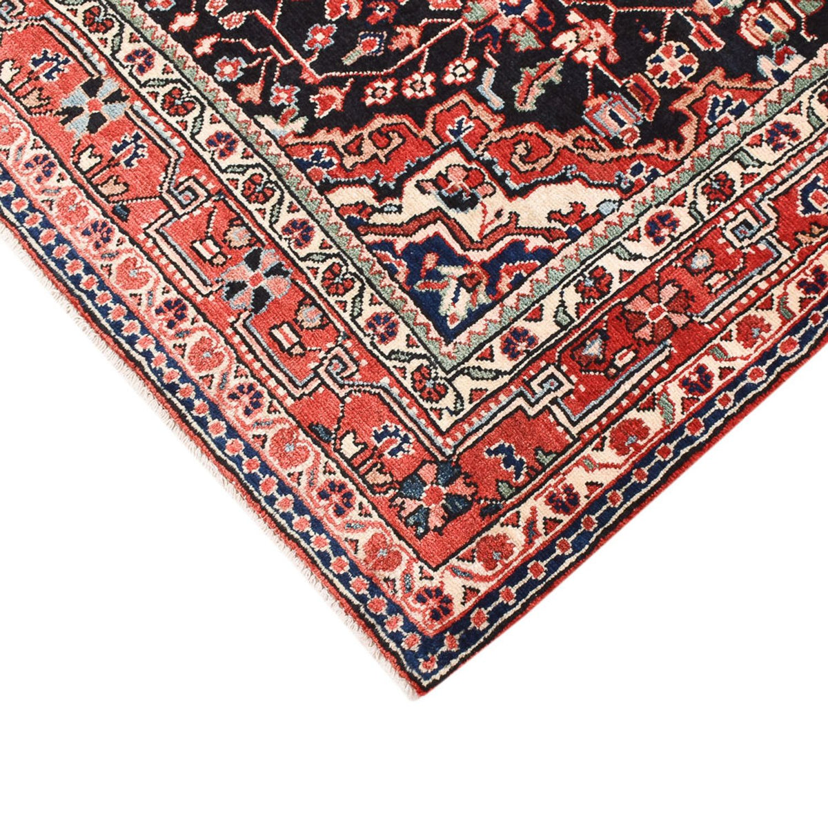 Tapis persan - Nomadic - 160 x 111 cm - bleu foncé