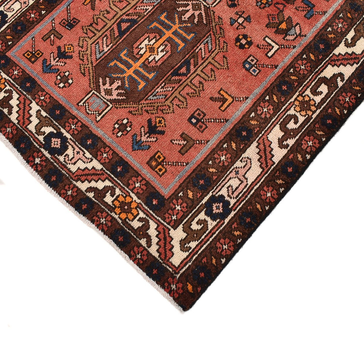 Tapis de couloir Tapis persan - Nomadic - 452 x 98 cm - rouge clair