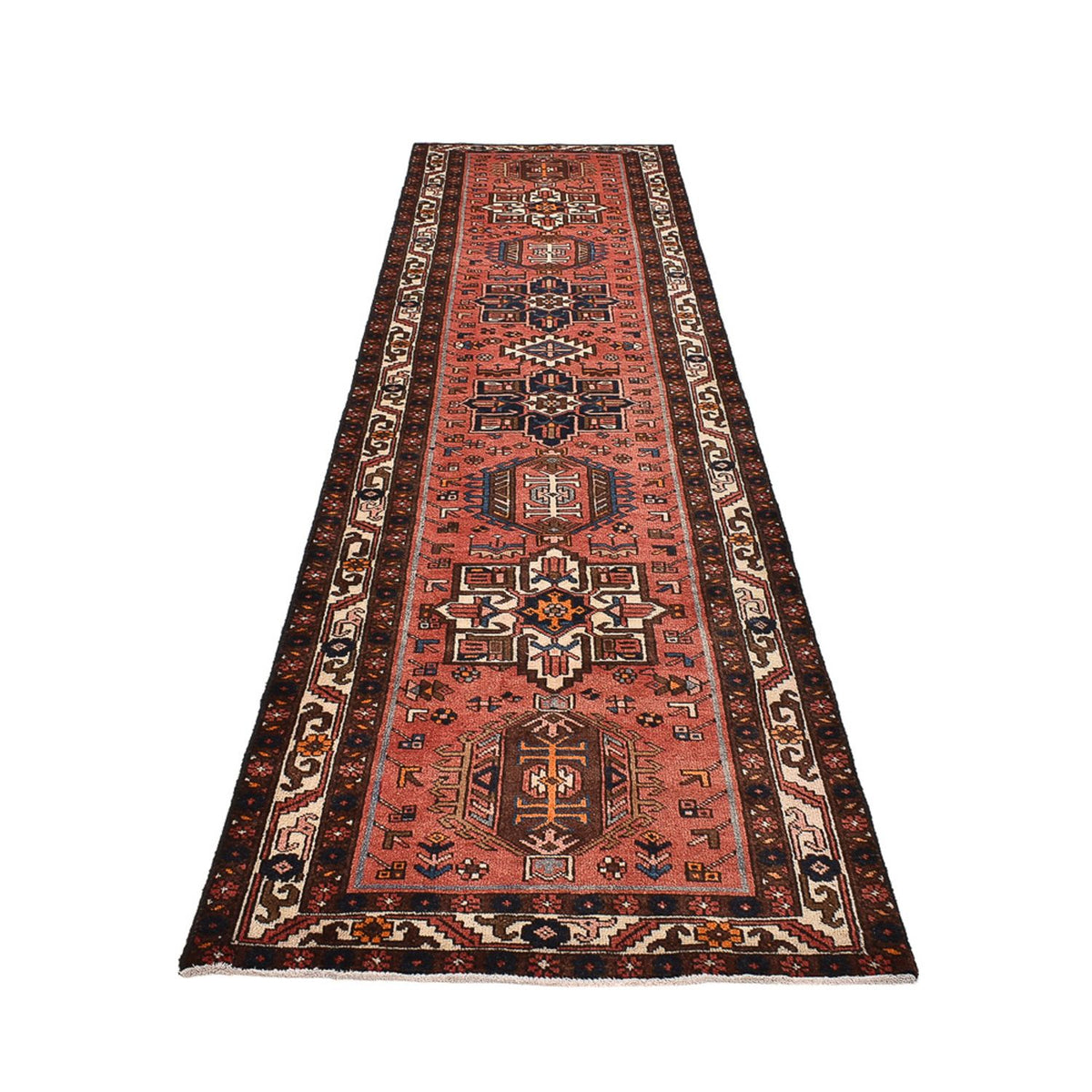 Tapis de couloir Tapis persan - Nomadic - 452 x 98 cm - rouge clair