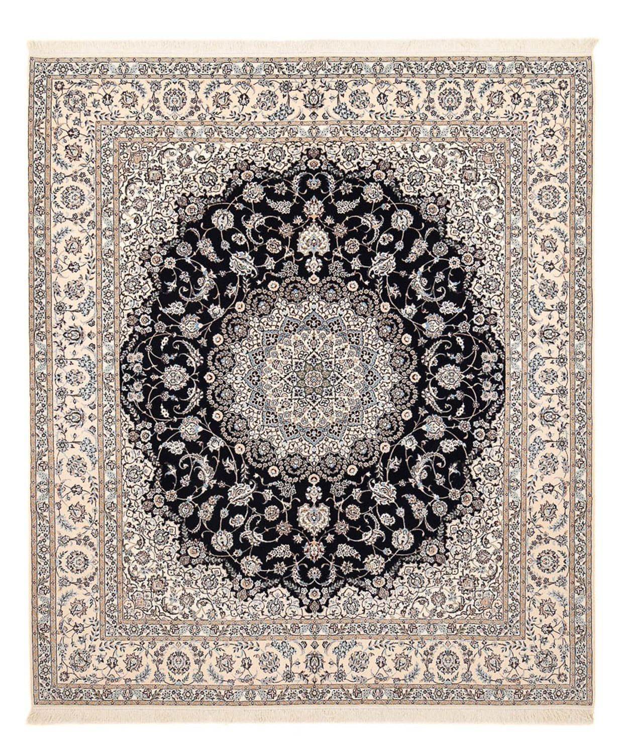 Tapis persan - Nain - Premium - 306 x 254 cm - bleu foncé