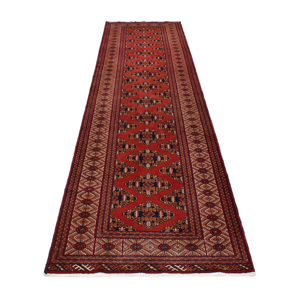 Tapis de couloir Tapis Turkaman - 377 x 104 cm - rouge foncé