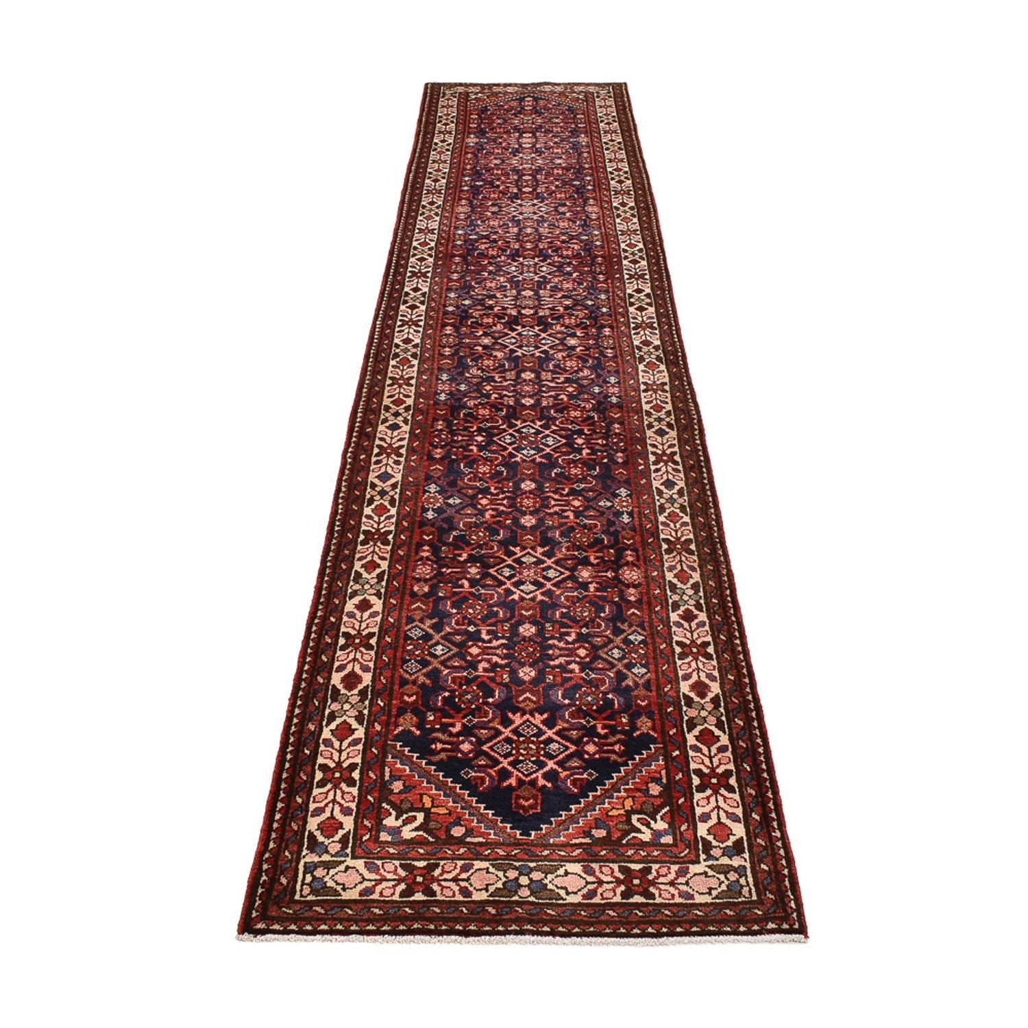 Tapis de couloir Tapis persan - Nomadic - 419 x 88 cm - rouge bordeaux