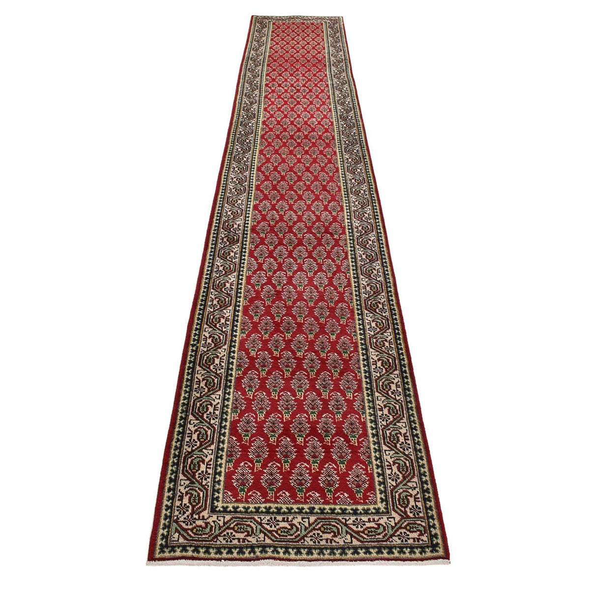 Tapis de couloir Tapis persan - Tabriz - 457 x 71 cm - rouge