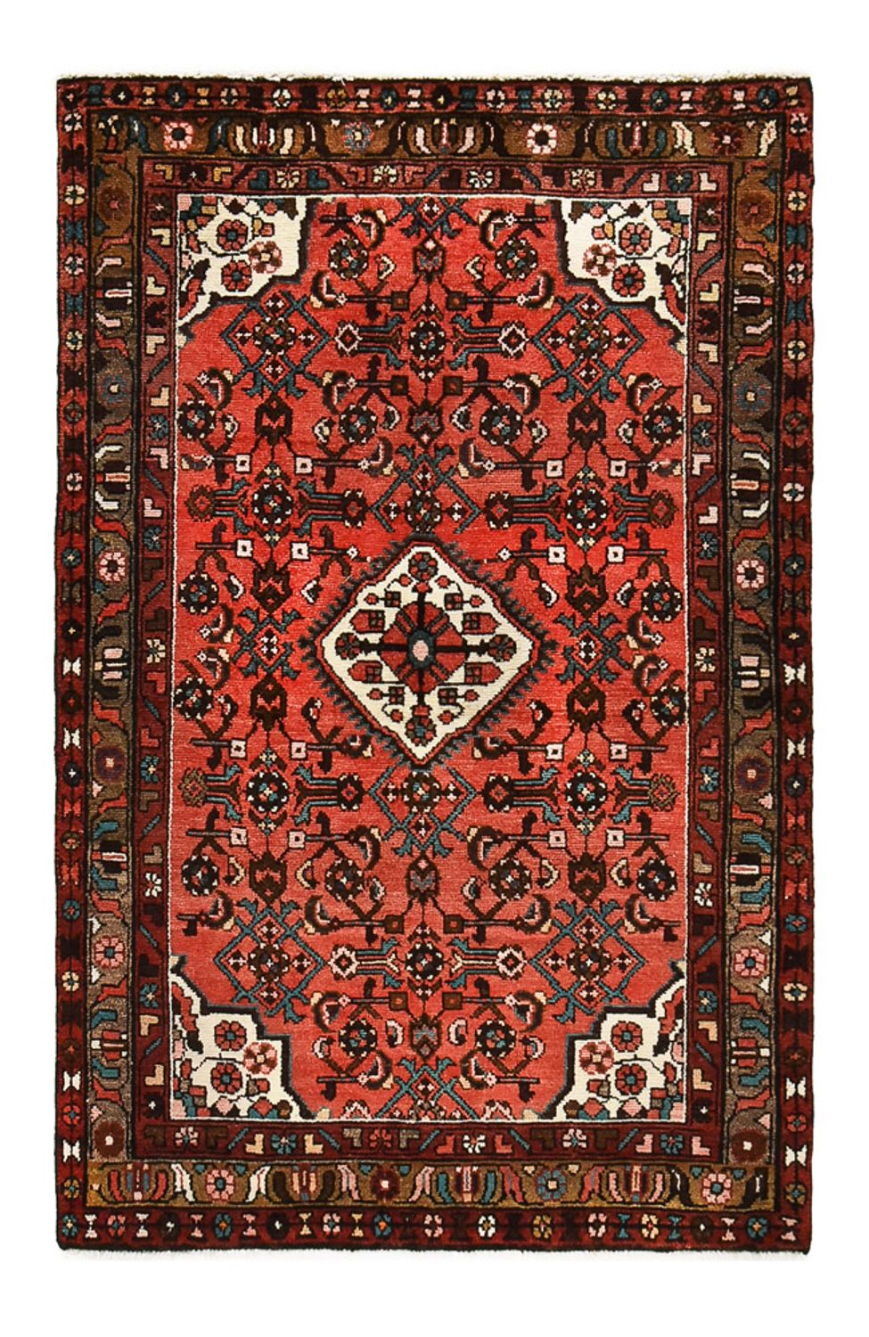 Tapis persan - Nomadic - 154 x 100 cm - rouge clair