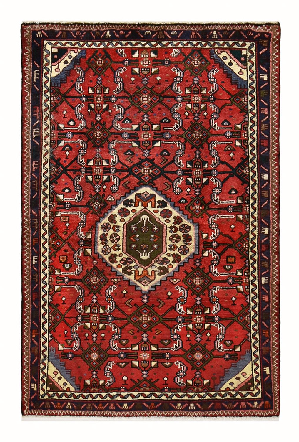 Tapis persan - Nomadic - 151 x 99 cm - rouge