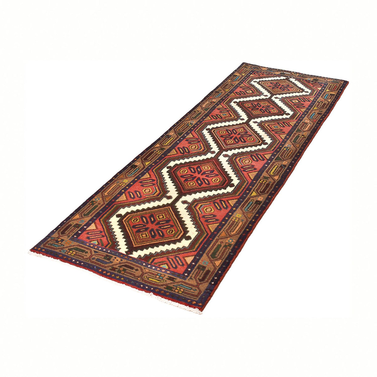Tapis de couloir Tapis persan - Nomadic - 292 x 75 cm - rouge foncé
