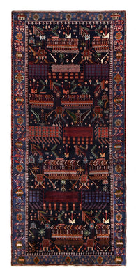 Tapis de couloir Tapis persan - Nomadic - 382 x 168 cm - rouge foncé