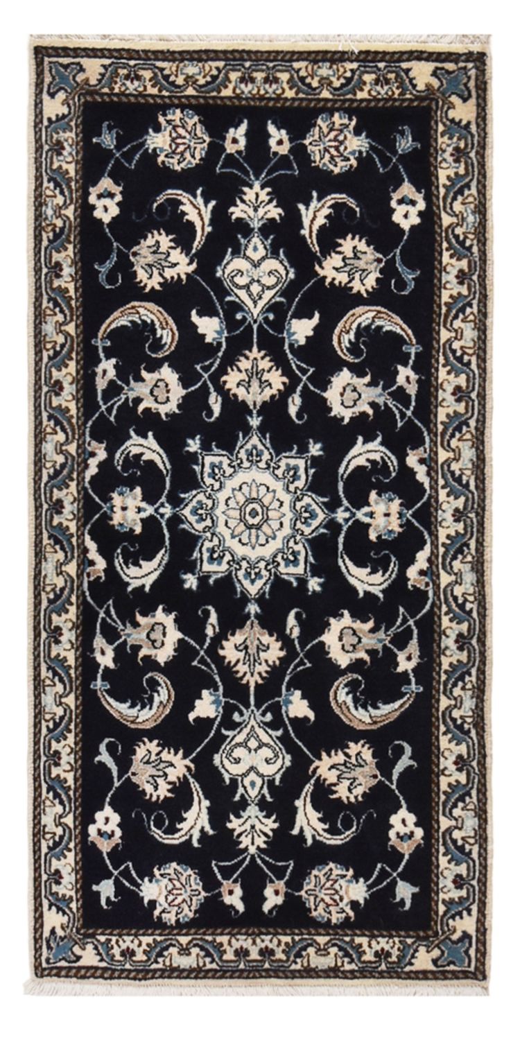 Tapis persan - Nain - 138 x 66 cm - bleu foncé