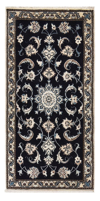 Tapis persan - Nain - 138 x 66 cm - bleu foncé