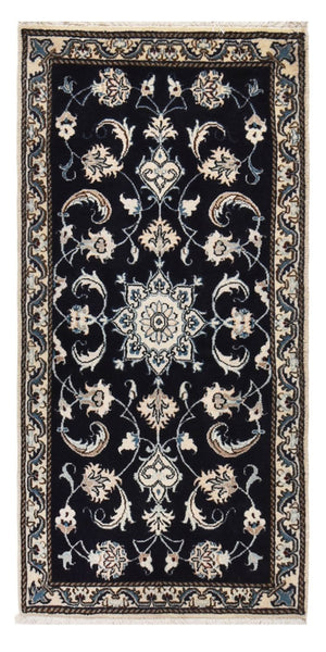 Tapis persan - Nain - 138 x 66 cm - bleu foncé