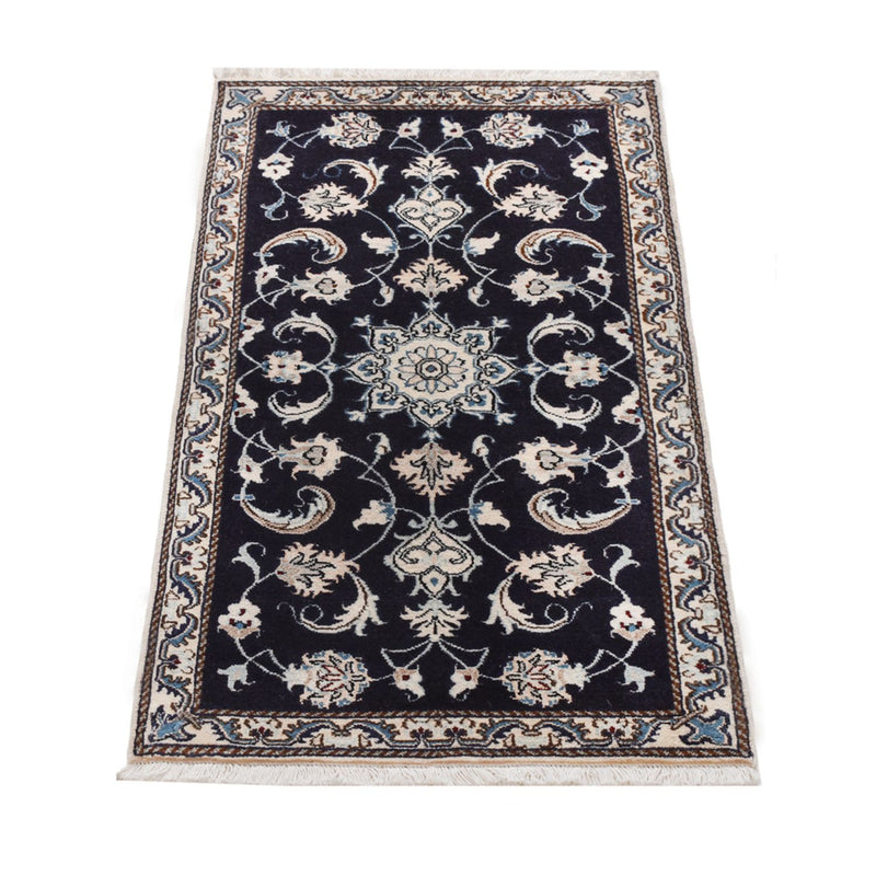Tapis persan - Nain - 138 x 66 cm - bleu foncé