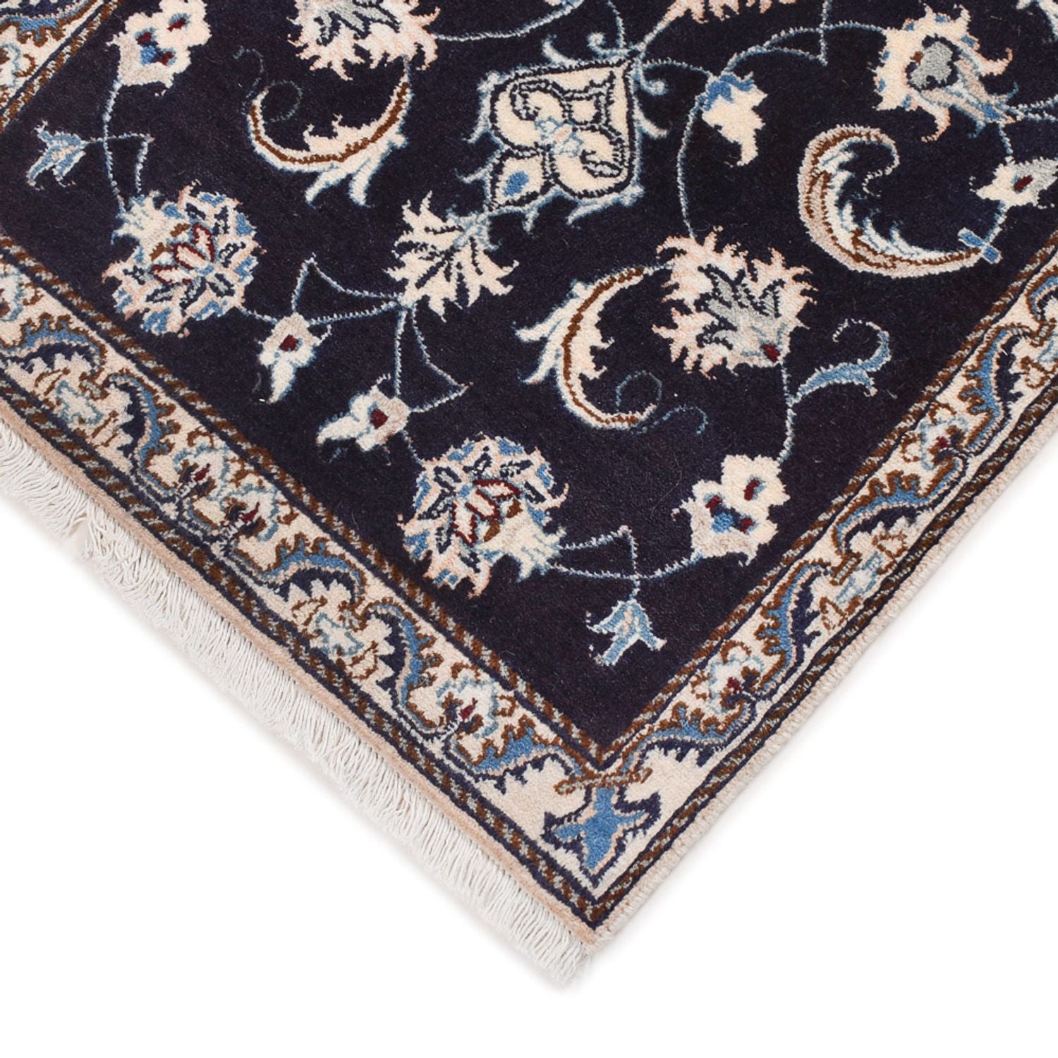 Tapis persan - Nain - 138 x 67 cm - bleu foncé