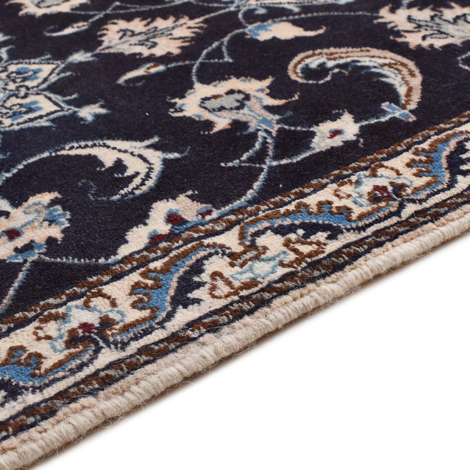 Tapis persan - Nain - 138 x 67 cm - bleu foncé