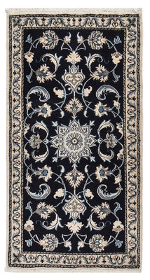 Tapis persan - Nain - 132 x 72 cm - bleu foncé