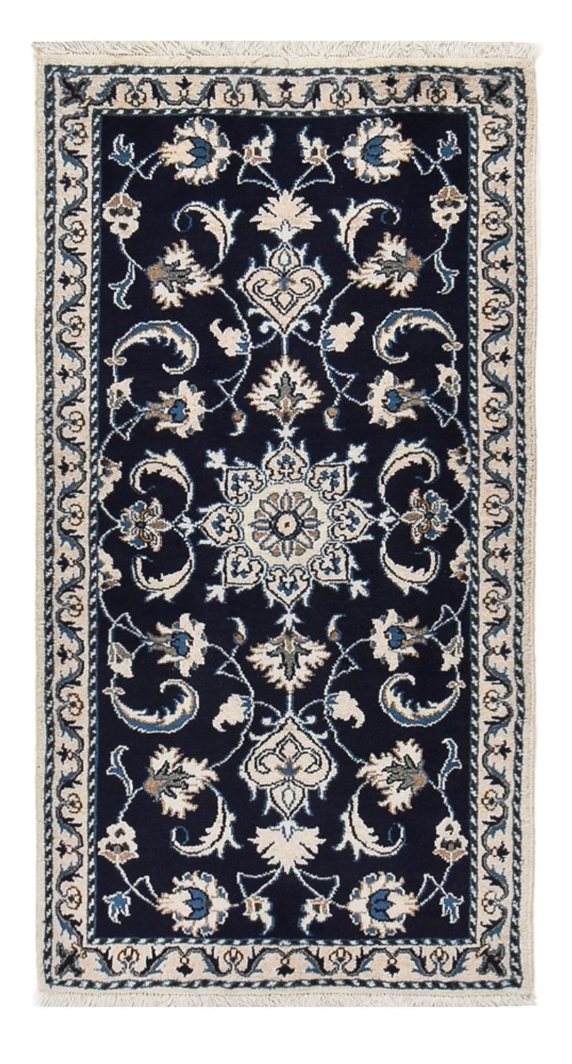 Tapis persan - Nain - 133 x 70 cm - bleu foncé