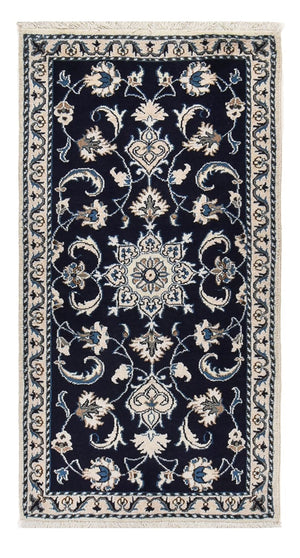 Tapis persan - Nain - 133 x 70 cm - bleu foncé