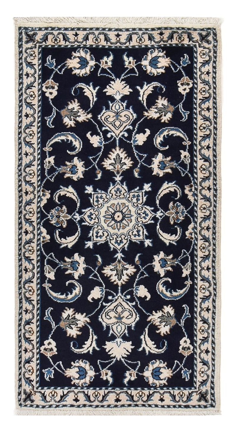 Tapis persan - Nain - 133 x 70 cm - bleu foncé