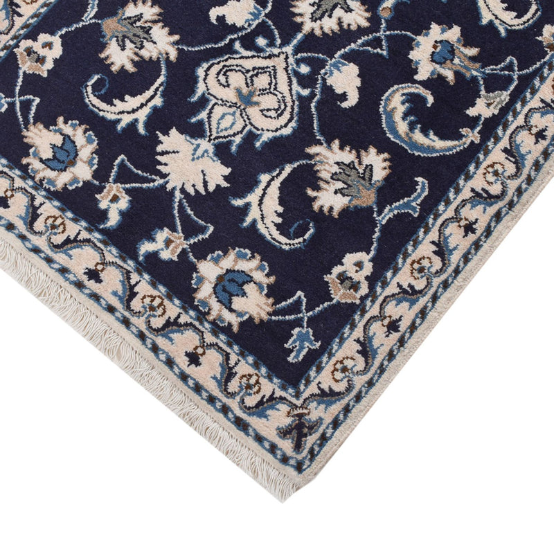 Tapis persan - Nain - 133 x 70 cm - bleu foncé