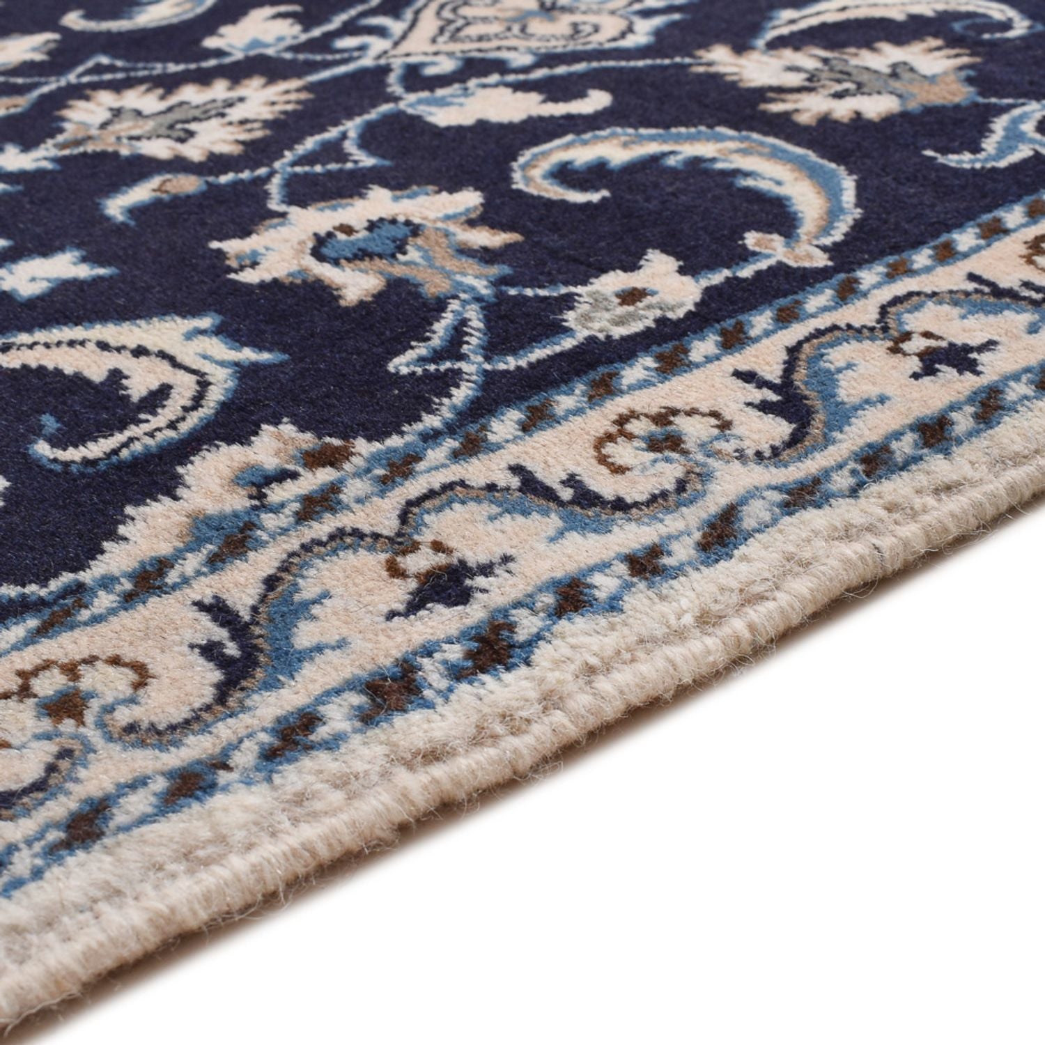 Tapis persan - Nain - 133 x 70 cm - bleu foncé