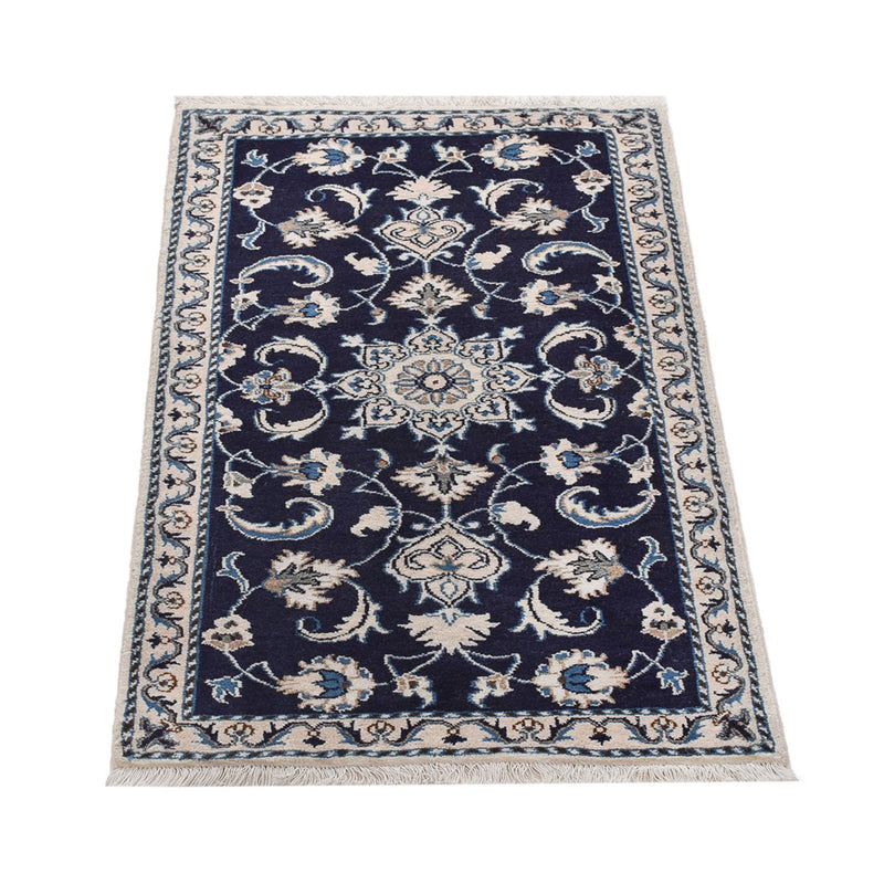Tapis persan - Nain - 133 x 70 cm - bleu foncé