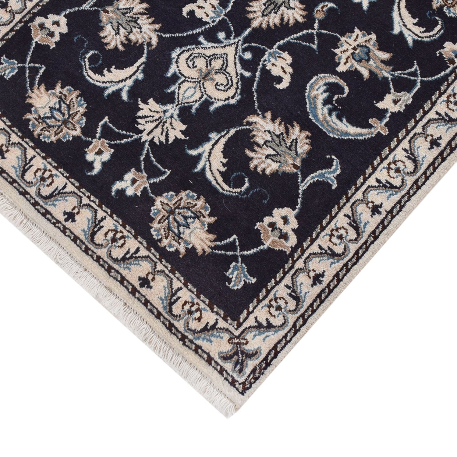 Tapis persan - Nain - 135 x 69 cm - bleu foncé