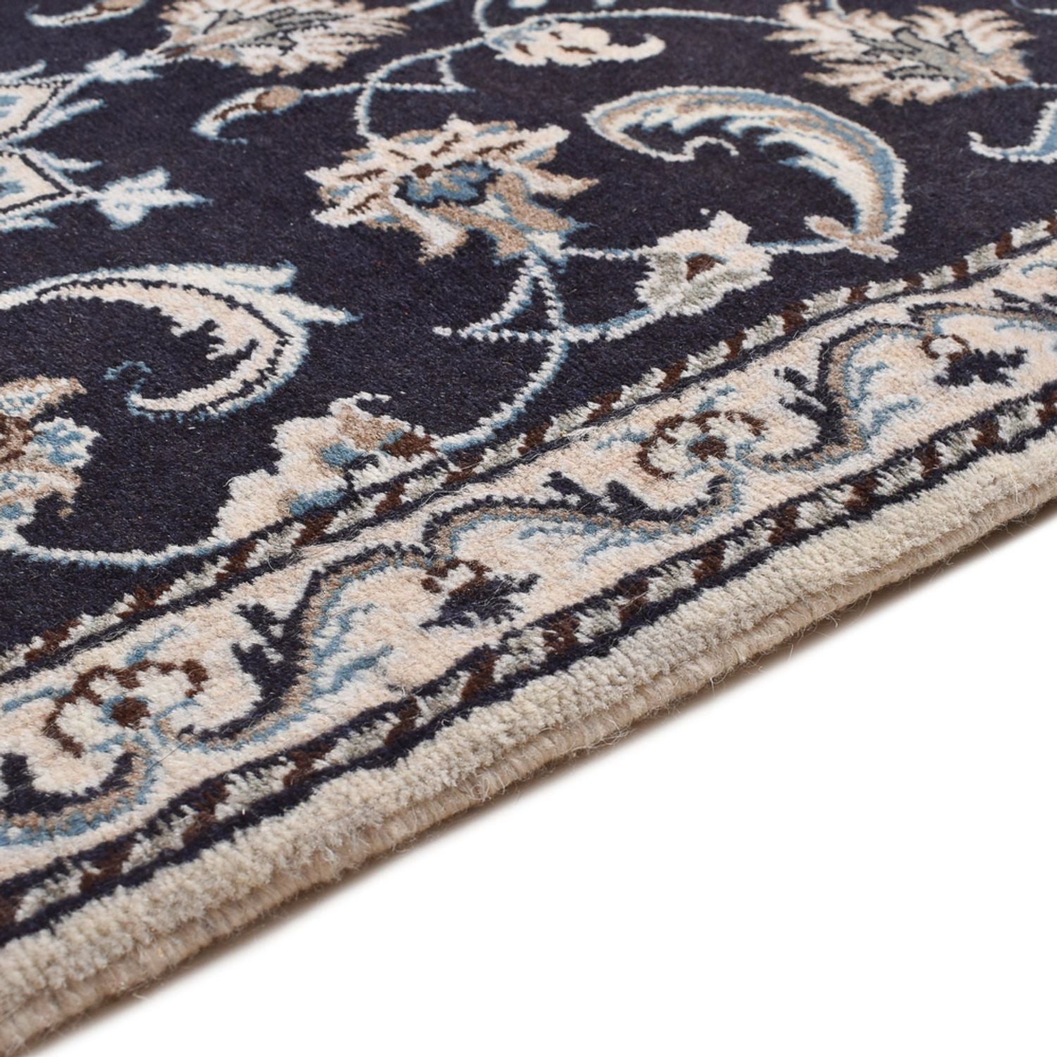 Tapis persan - Nain - 135 x 69 cm - bleu foncé