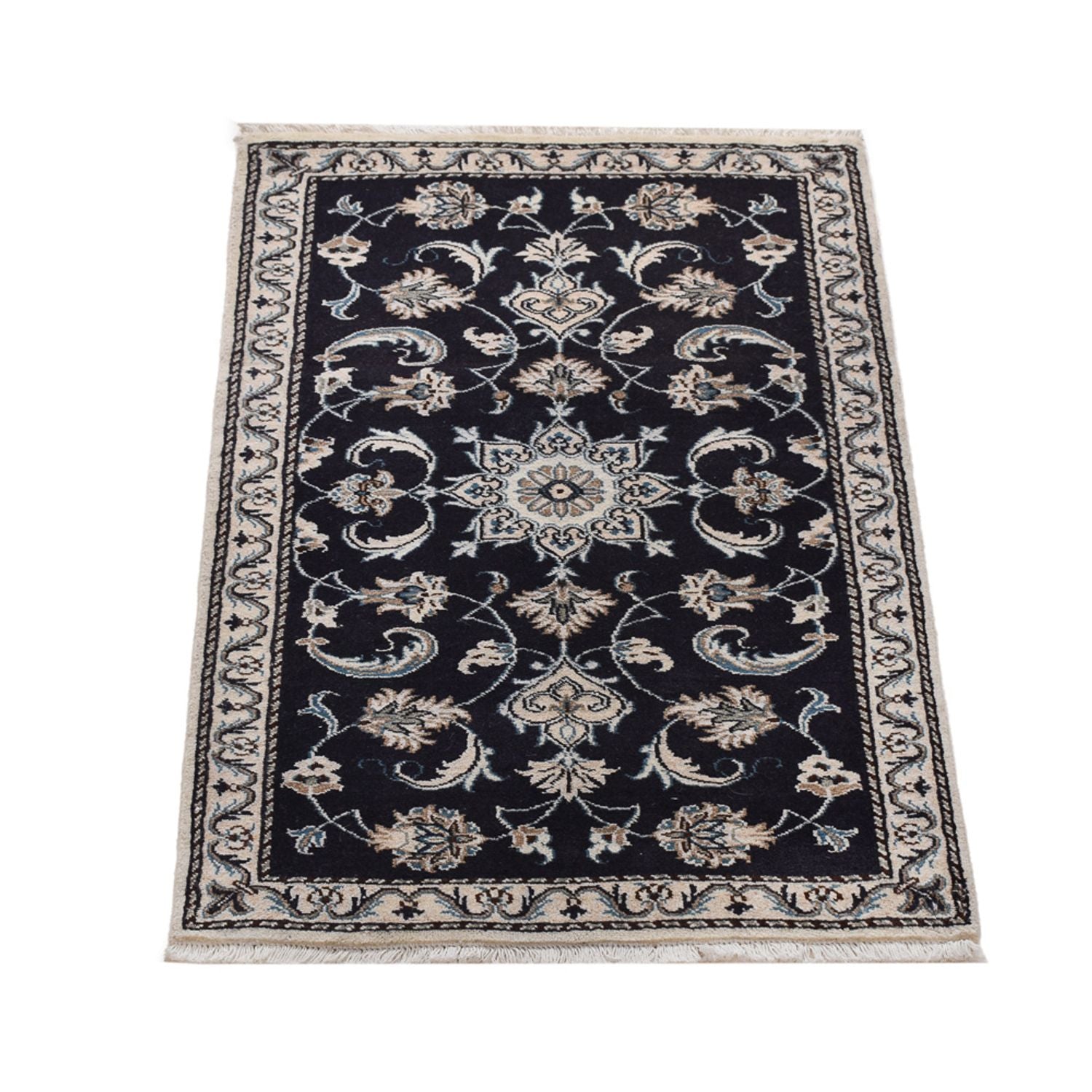 Tapis persan - Nain - 135 x 69 cm - bleu foncé