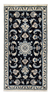 Tapis persan - Nain - 134 x 68 cm - bleu foncé