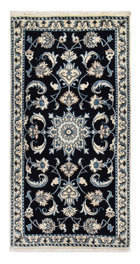 Tapis persan - Nain - 134 x 68 cm - bleu foncé