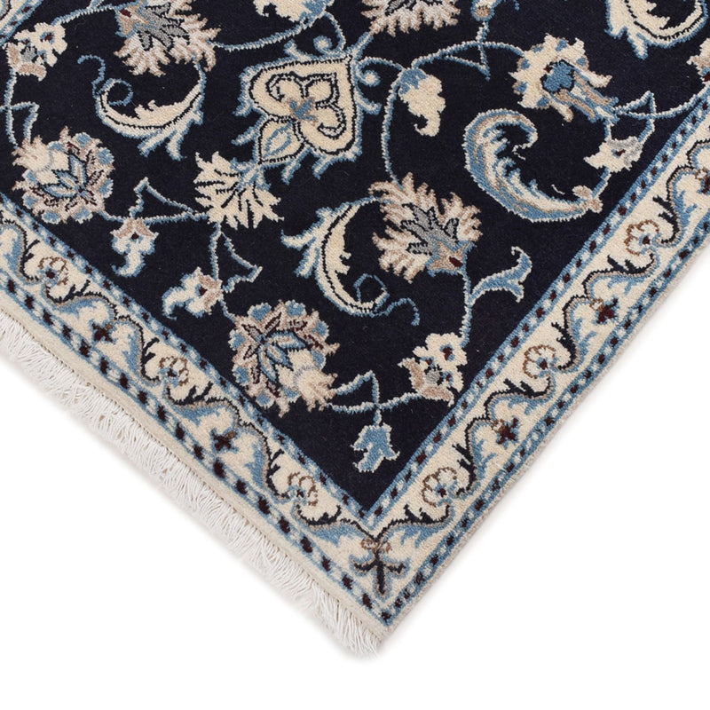 Tapis persan - Nain - 134 x 68 cm - bleu foncé