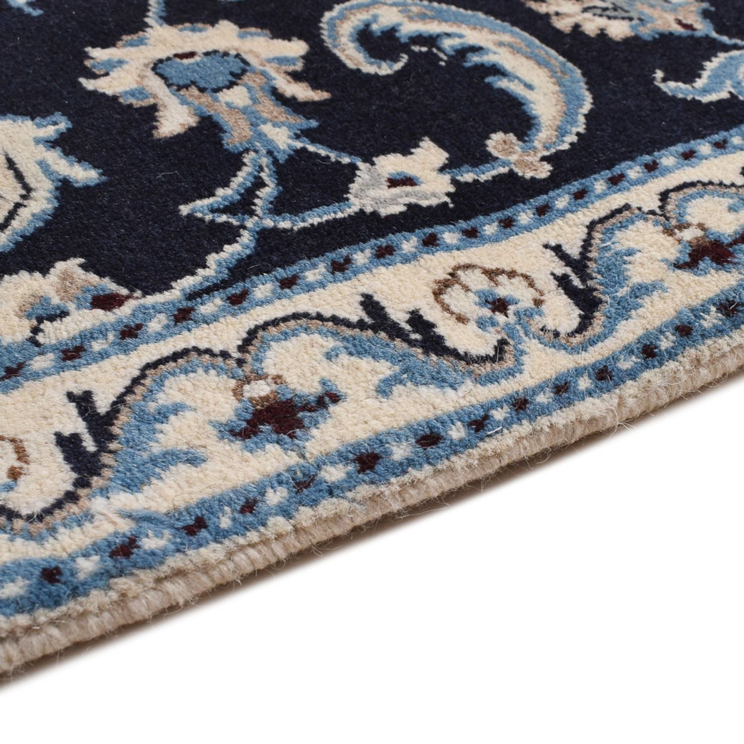 Tapis persan - Nain - 134 x 68 cm - bleu foncé