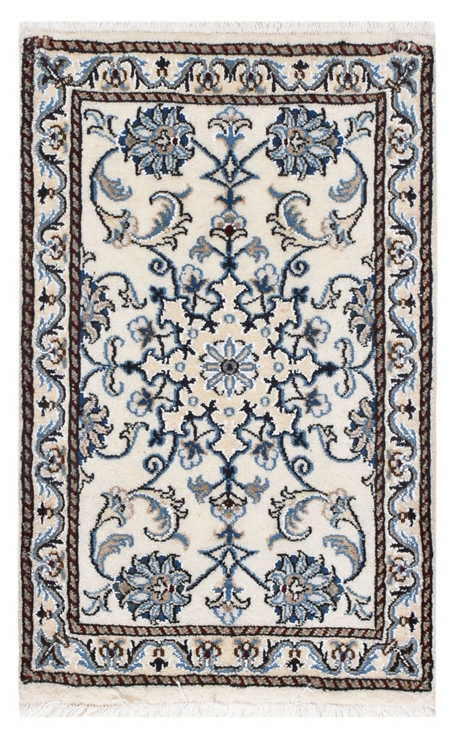 Tapis persan - Nain - 90 x 56 cm - crème