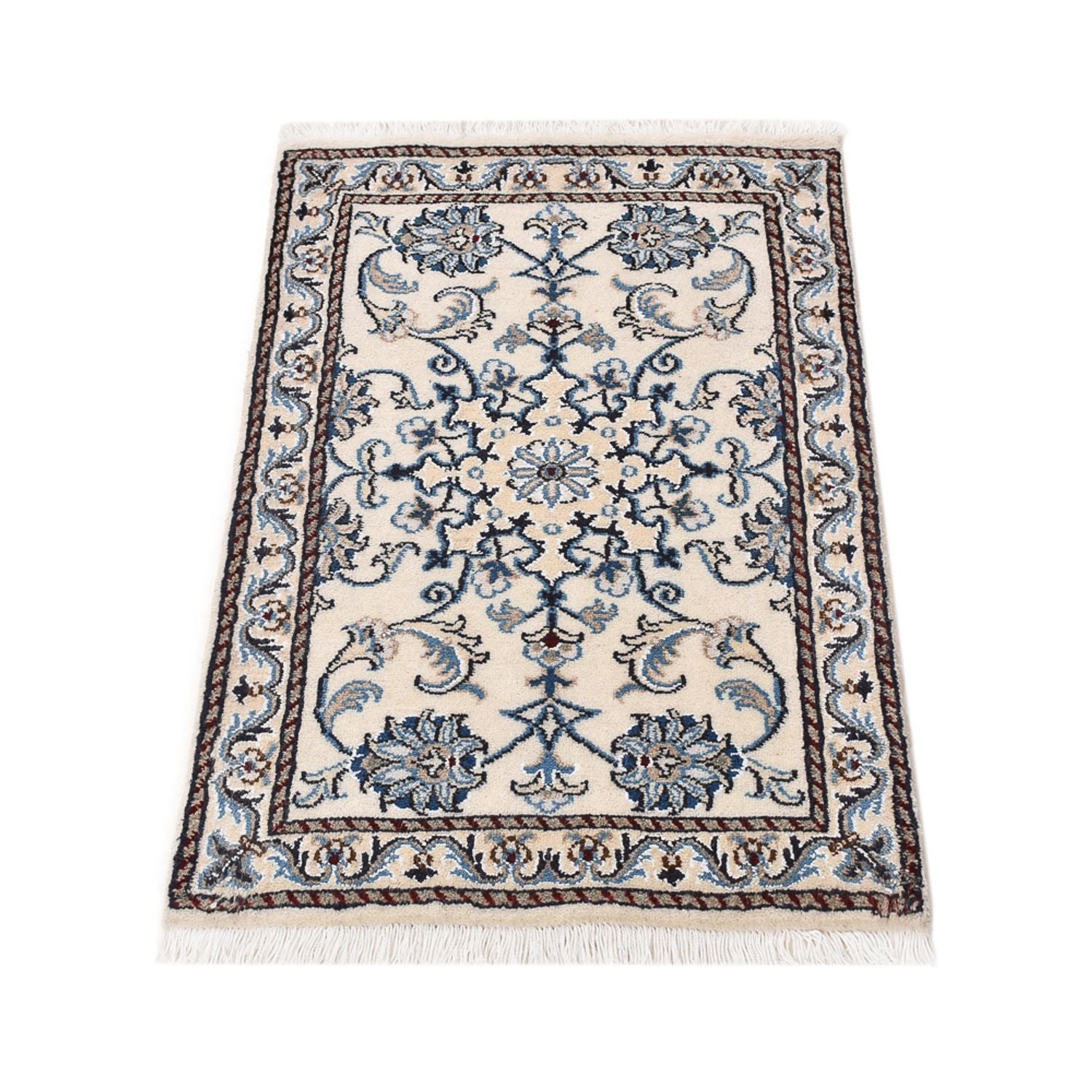 Tapis persan - Nain - 90 x 56 cm - crème