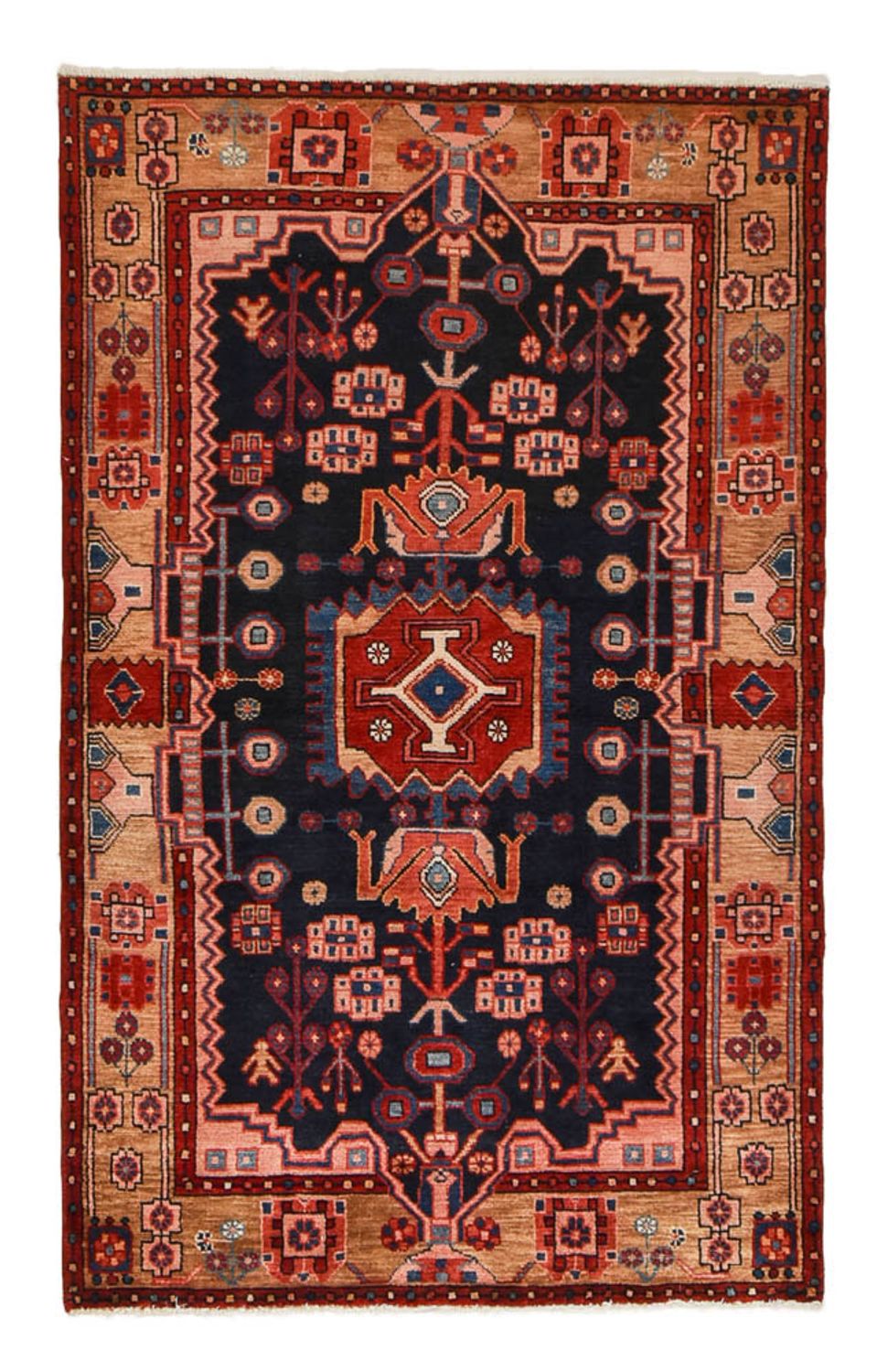 Tapis persan - Nomadic - 191 x 118 cm - bleu foncé