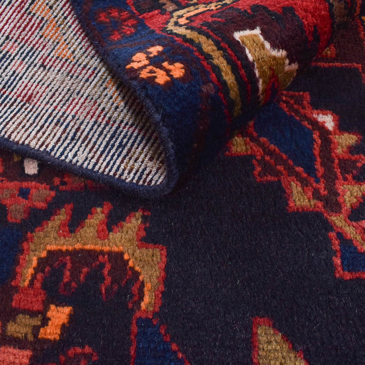 Tapis persan - Nomadic - 207 x 130 cm - bleu foncé