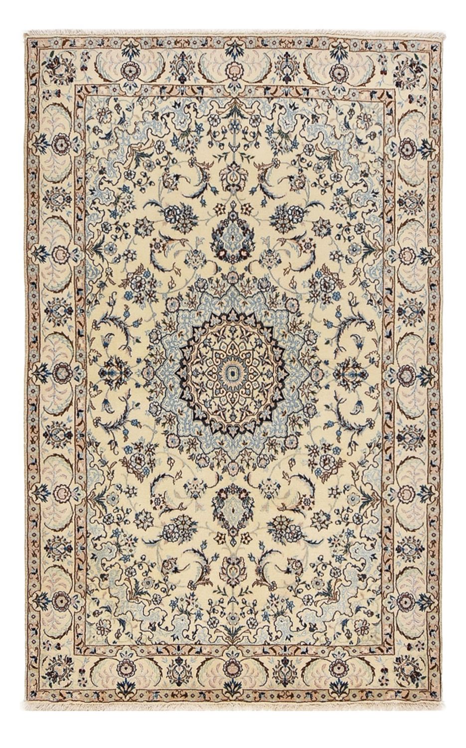 Tapis persan - Nain - Royal - 204 x 126 cm - beige