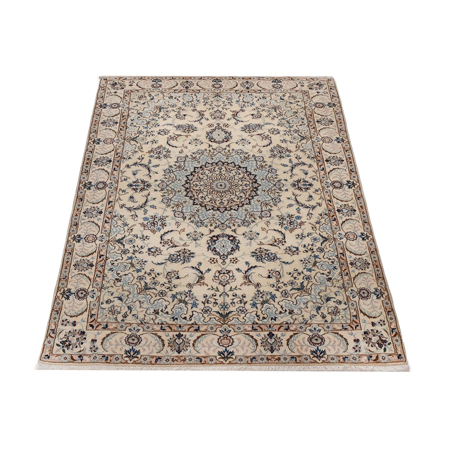 Tapis persan - Nain - Royal - 204 x 126 cm - beige