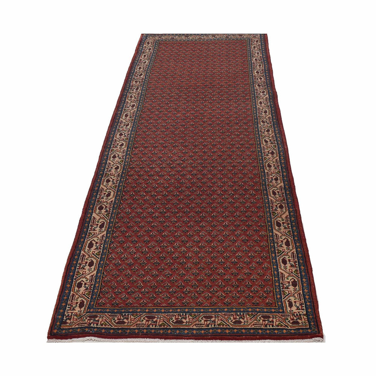 Tapis de couloir Tapis persan - Mir - 302 x 83 cm - rouille