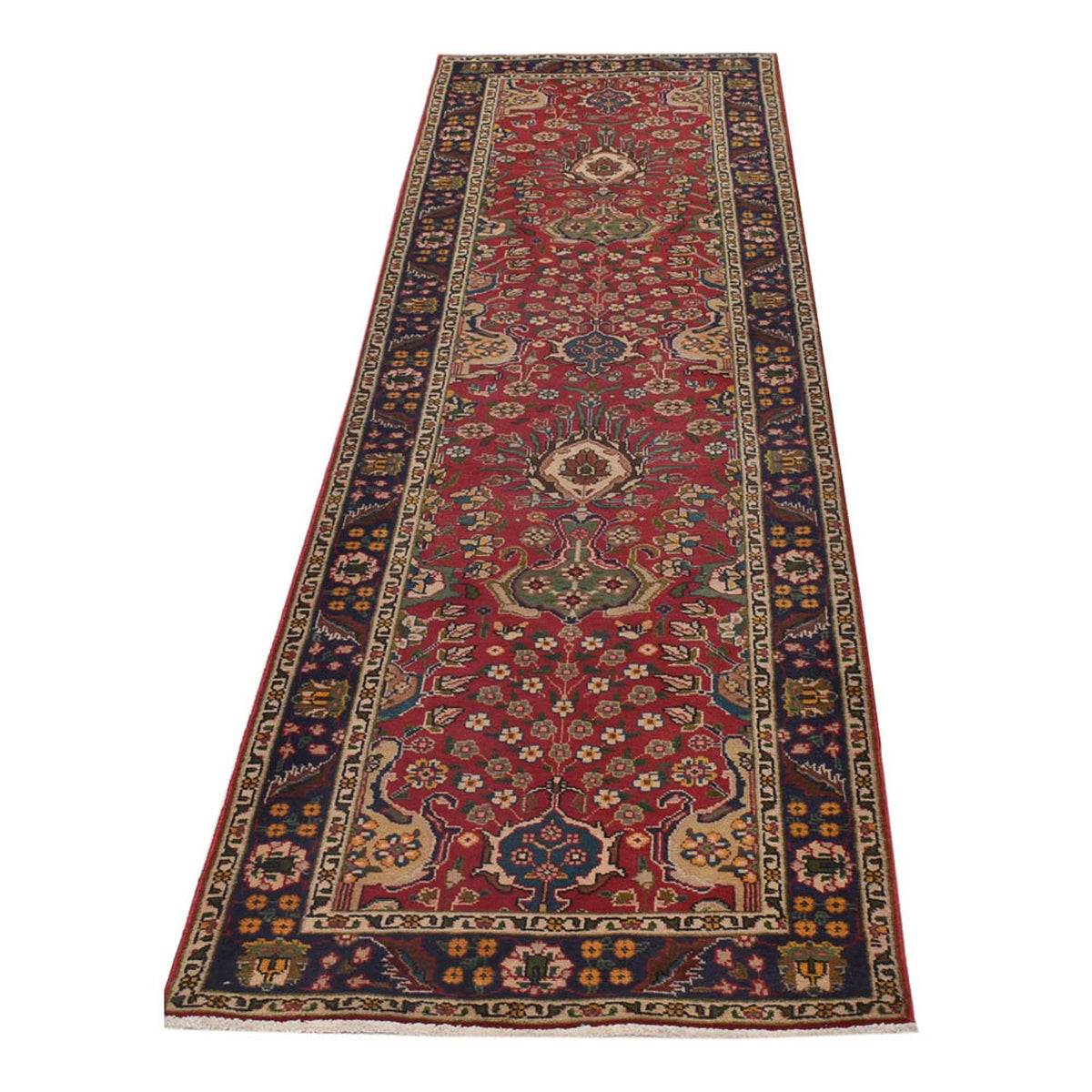 Tapis de couloir Tapis persan - Tabriz - 306 x 72 cm - rouge