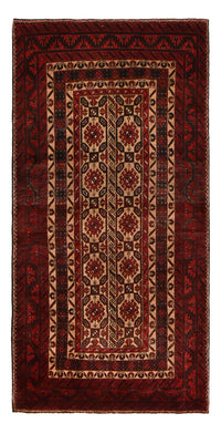 Tapis de couloir Tapis Belutsch - 196 x 96 cm - rouge foncé