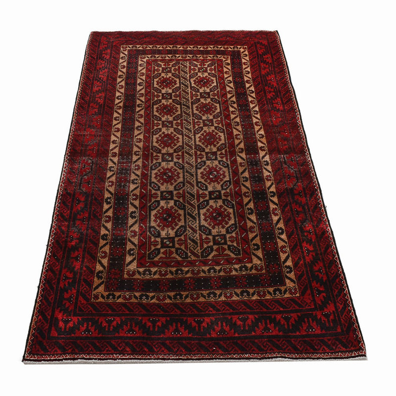 Tapis de couloir Tapis Belutsch - 196 x 96 cm - rouge foncé